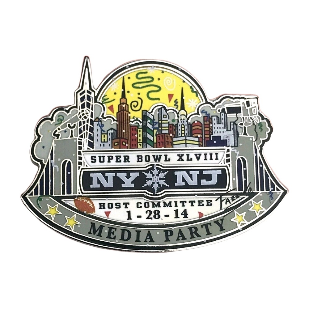 Super Bowl XLVIII Media Party Pin NY NJ 2014 Host Committee Fazzino NFL